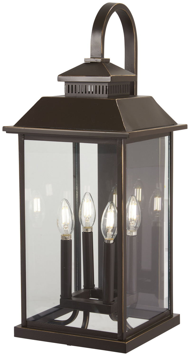 Minka-Lavery 72593-143C Four Light Outdoor Wall Mount, Oil Rubbed Bronze W/ Gold High