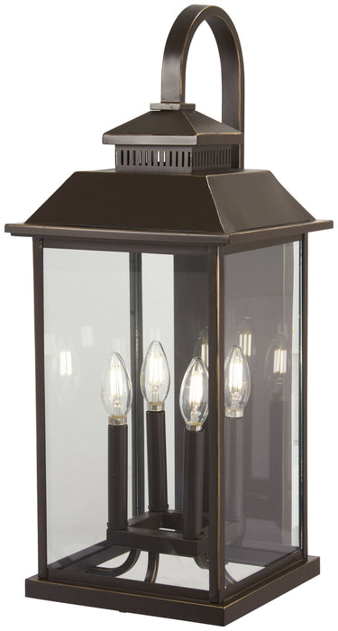 Minka-Lavery 72593-143C Four Light Outdoor Wall Mount, Oil Rubbed Bronze W/ Gold High