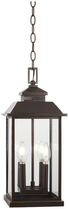 Minka-Lavery 72594-143C Four Light Chain Hung Lantern, Oil Rubbed Bronze W/ Gold High