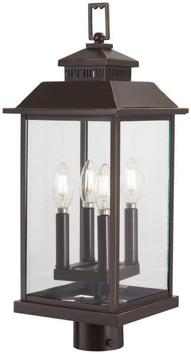 Minka-Lavery 72596-143C Four Light Post Mount, Oil Rubbed Bronze W/ Gold High