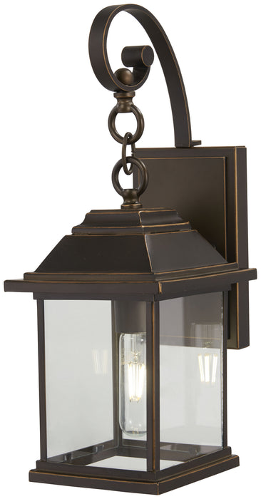 Minka-Lavery 72631-143C One Light Outdoor Wall Mount, Oil Rubbed Bronze W/ Gold High