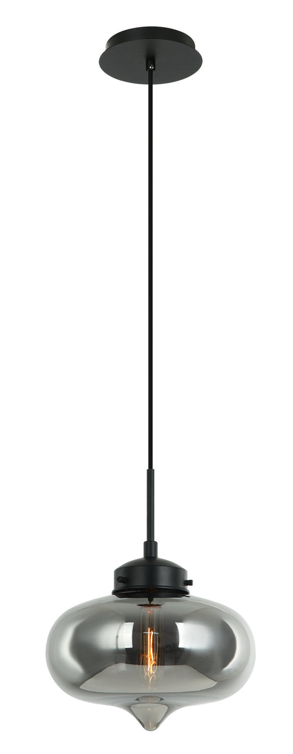 Matteo Lighting C41403SM One Light Pendant, Smoke