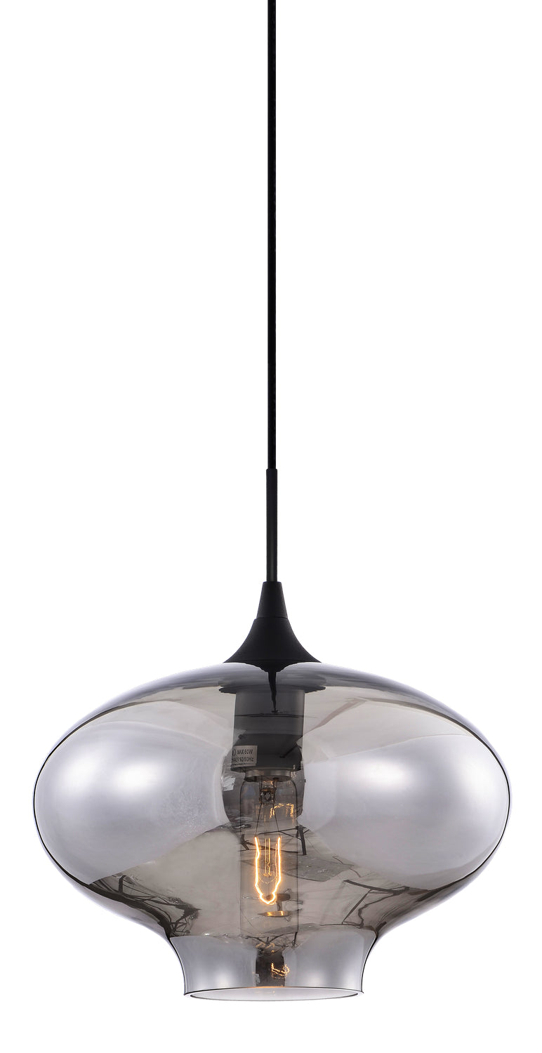 Matteo Lighting C41406SM One Light Pendant, Smoke