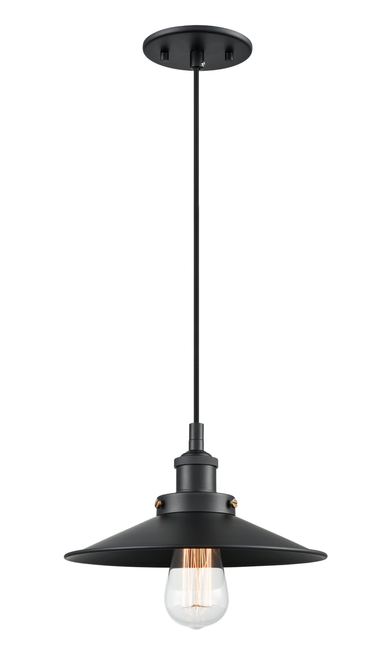 Matteo Lighting C46111BKBK One Light Pendant, Black