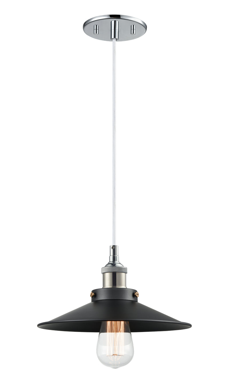 Matteo Lighting C46111CHBK One Light Pendant, Chrome
