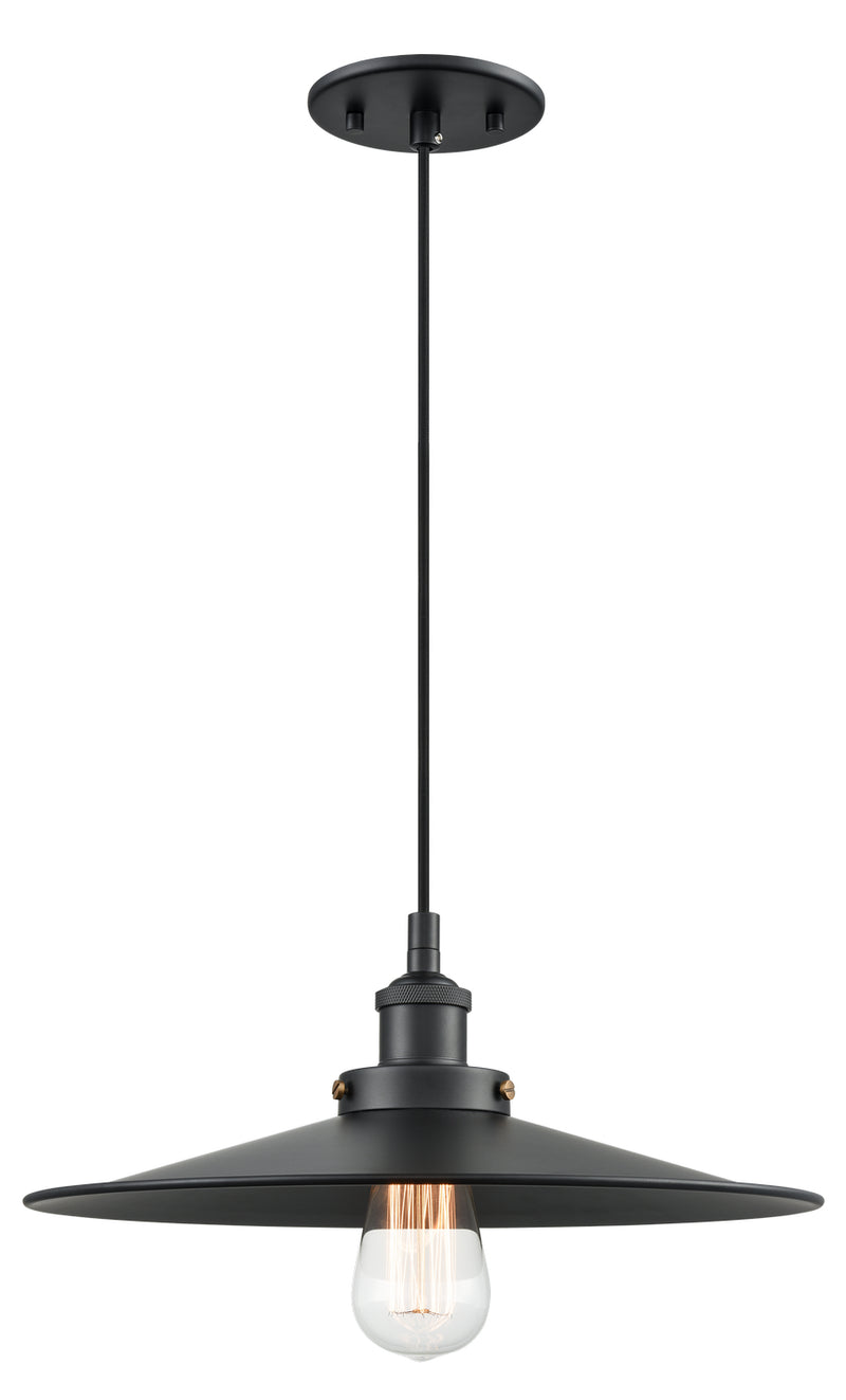 Matteo Lighting C46113BKBK One Light Pendant, Black