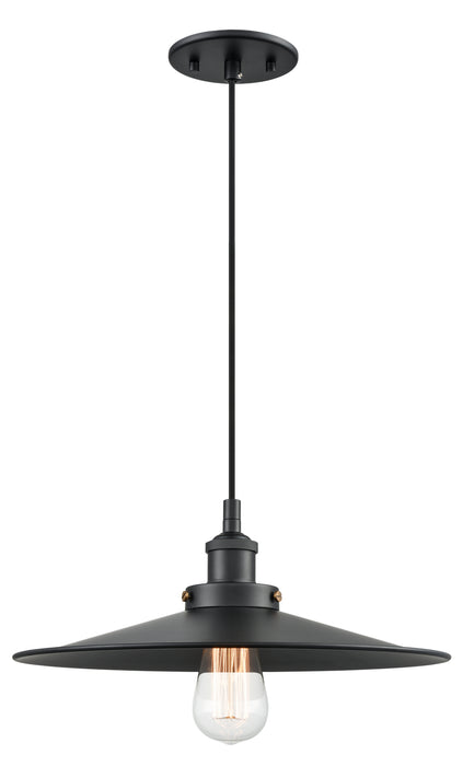 Matteo Lighting C46113BKBK One Light Pendant, Black
