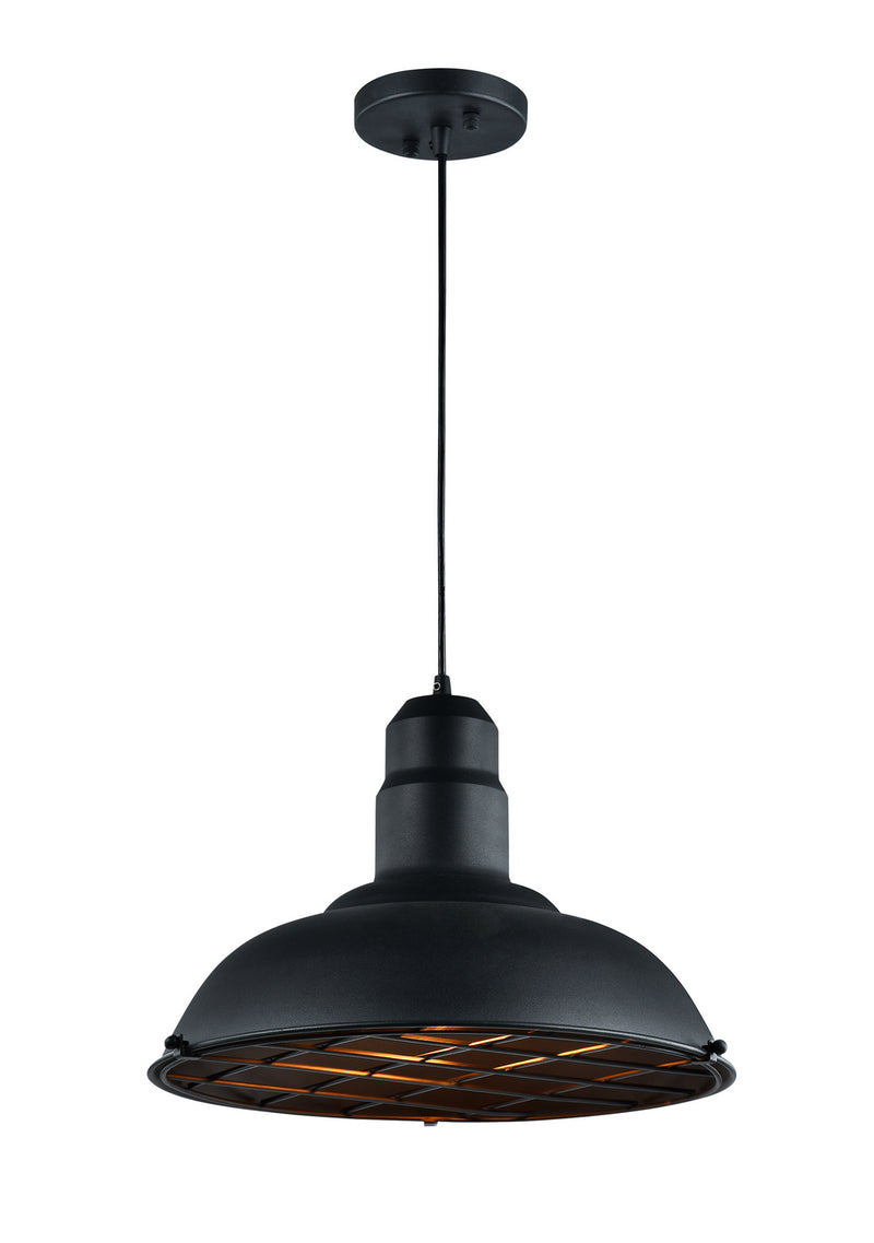 Matteo Lighting C54111MB One Light Pendant, Matte Black