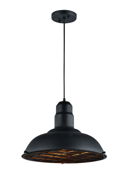 Matteo Lighting C54111MB One Light Pendant, Matte Black