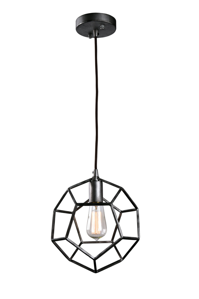 Matteo Lighting C54601RB One Light Pendant, Rusty Black