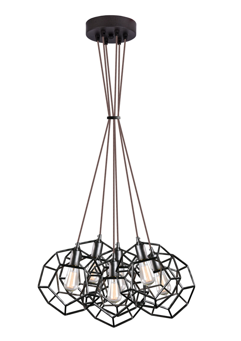 Matteo Lighting C54636RB Six Light Chandelier, Rusty Black