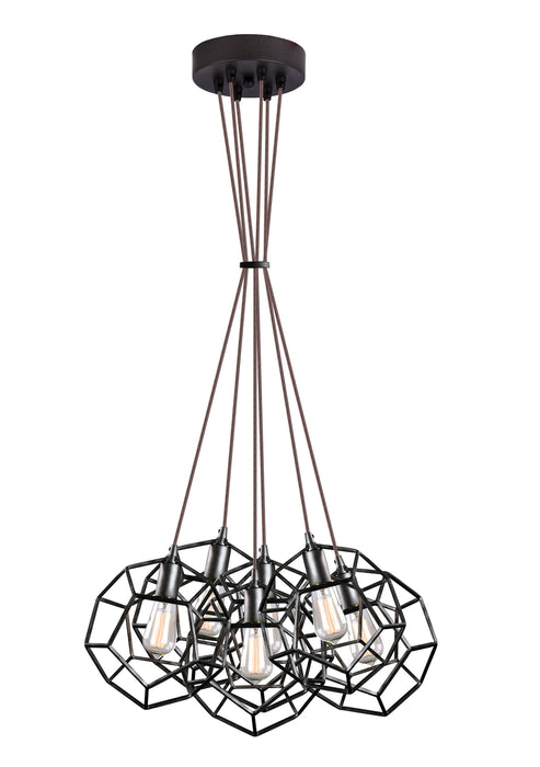 Matteo Lighting C54636RB Six Light Chandelier, Rusty Black