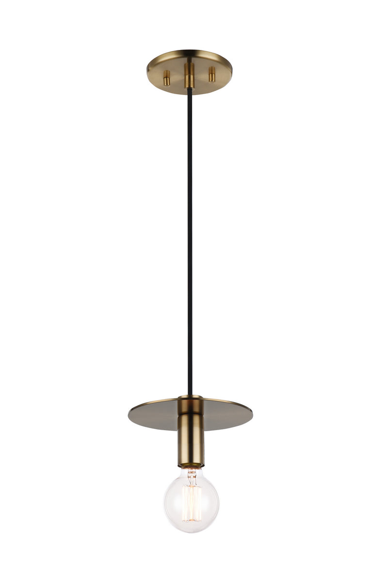 Matteo Lighting C54911AG One Light Pendant, Aged Gold Brass