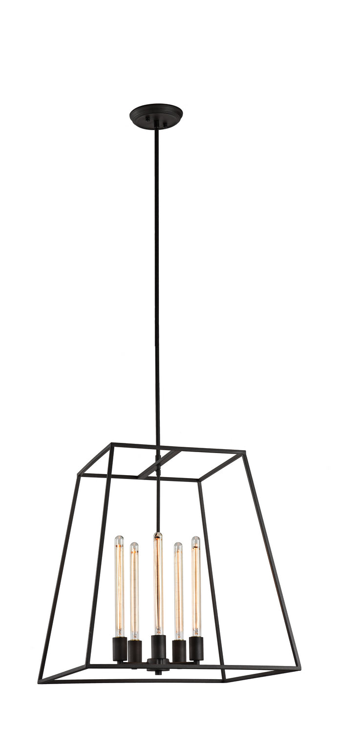 Matteo Lighting C57005RB Five Light Chandelier, Rusty Black