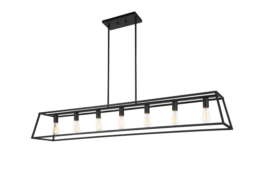 Matteo Lighting C57017RB Seven Light Chandelier, Rusty Black