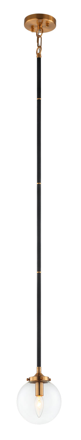 Matteo Lighting C58201AGCL One Light Pendant, Aged Gold Brass