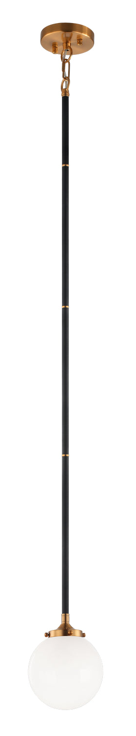 Matteo Lighting C58201AGOP One Light Pendant, Aged Gold Brass
