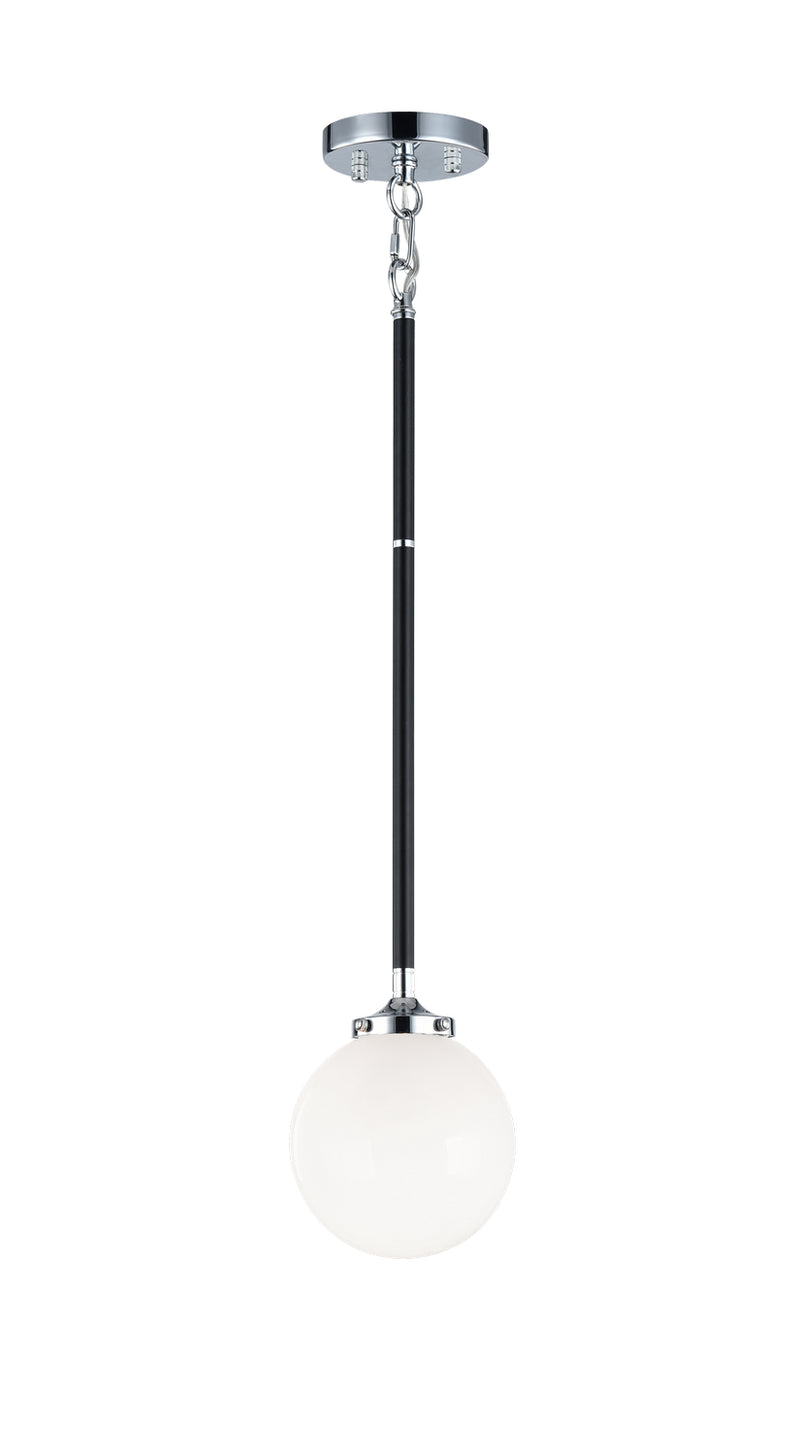 Matteo Lighting C58201CHOP One Light Pendant, Black & Chrome