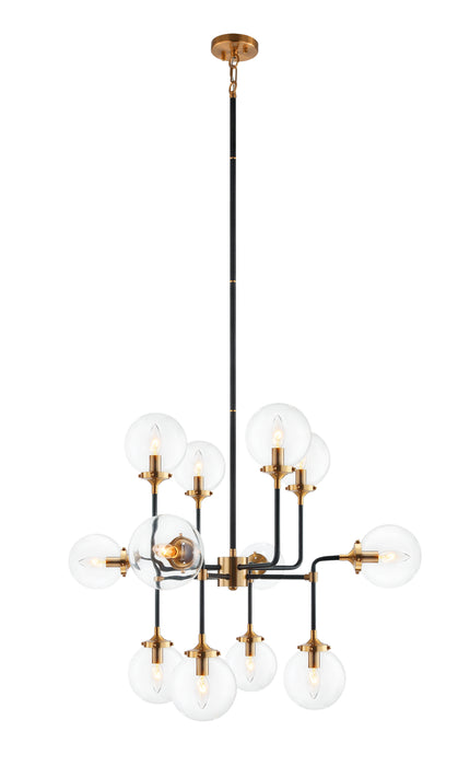Matteo Lighting C58212AGCL 12 Light Chandelier, Aged Gold Brass