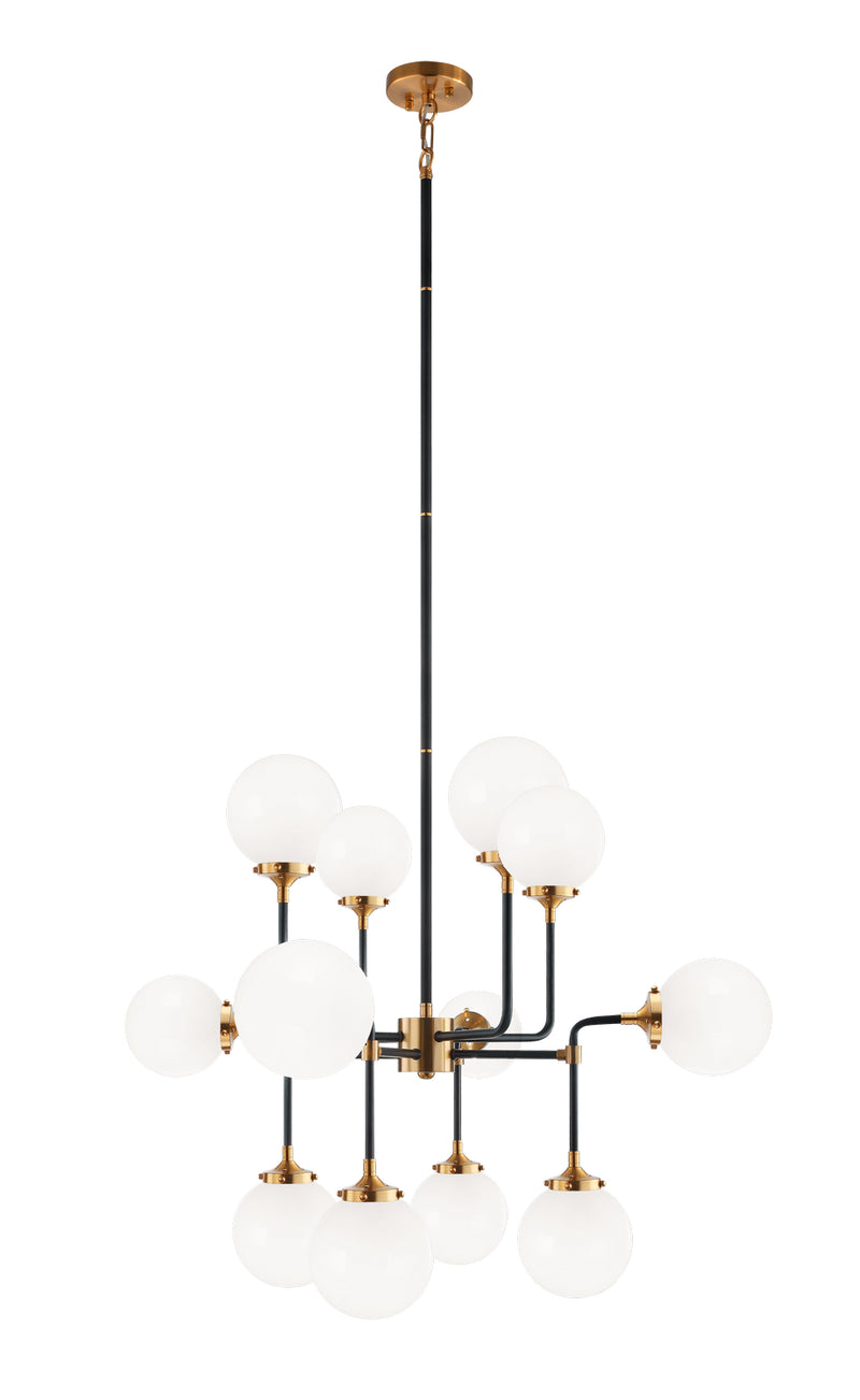 Matteo Lighting C58212AGOP 12 Light Chandelier, Aged Gold Brass