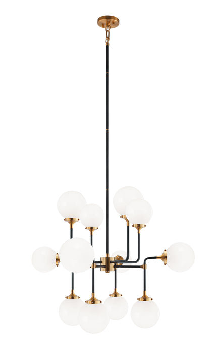 Matteo Lighting C58212AGOP 12 Light Chandelier, Aged Gold Brass