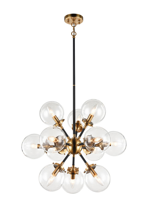 Matteo Lighting C62812AGCL 12 Light Chandelier, Aged Gold Brass