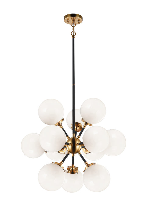 Matteo Lighting C62812AGOP 12 Light Chandelier, Aged Gold Brass