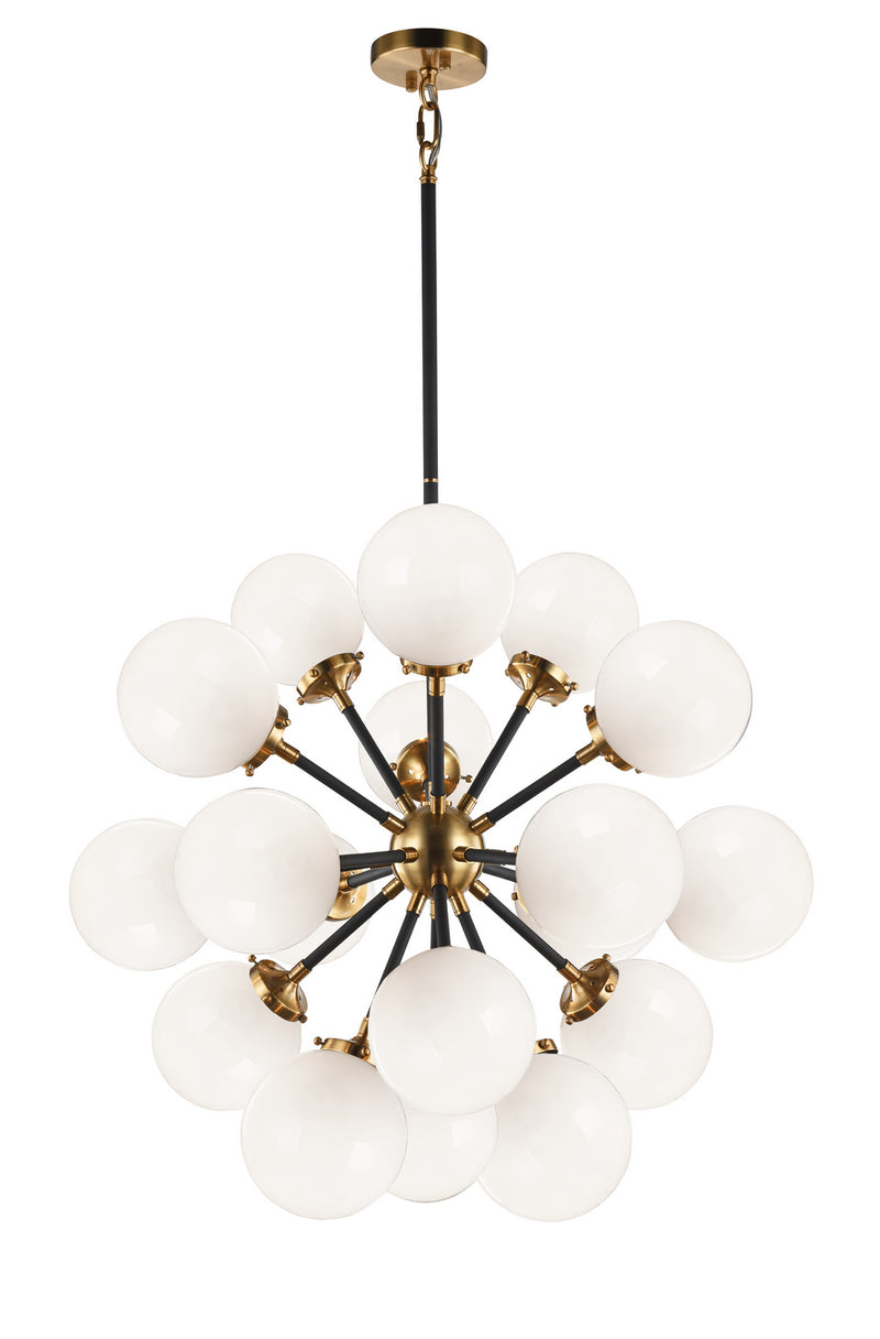 Matteo Lighting C62818AGOP 18 Light Chandelier, Aged Gold Brass