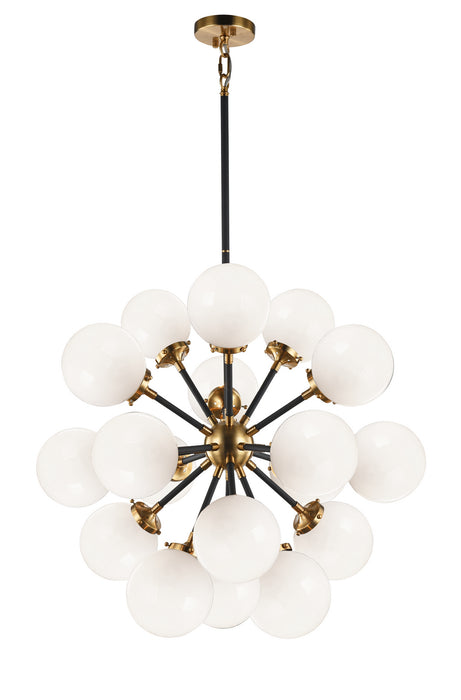Matteo Lighting C62818AGOP 18 Light Chandelier, Aged Gold Brass