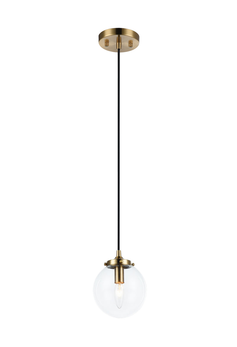 Matteo Lighting C63001AGCL One Light Chandelier, Aged Gold Brass