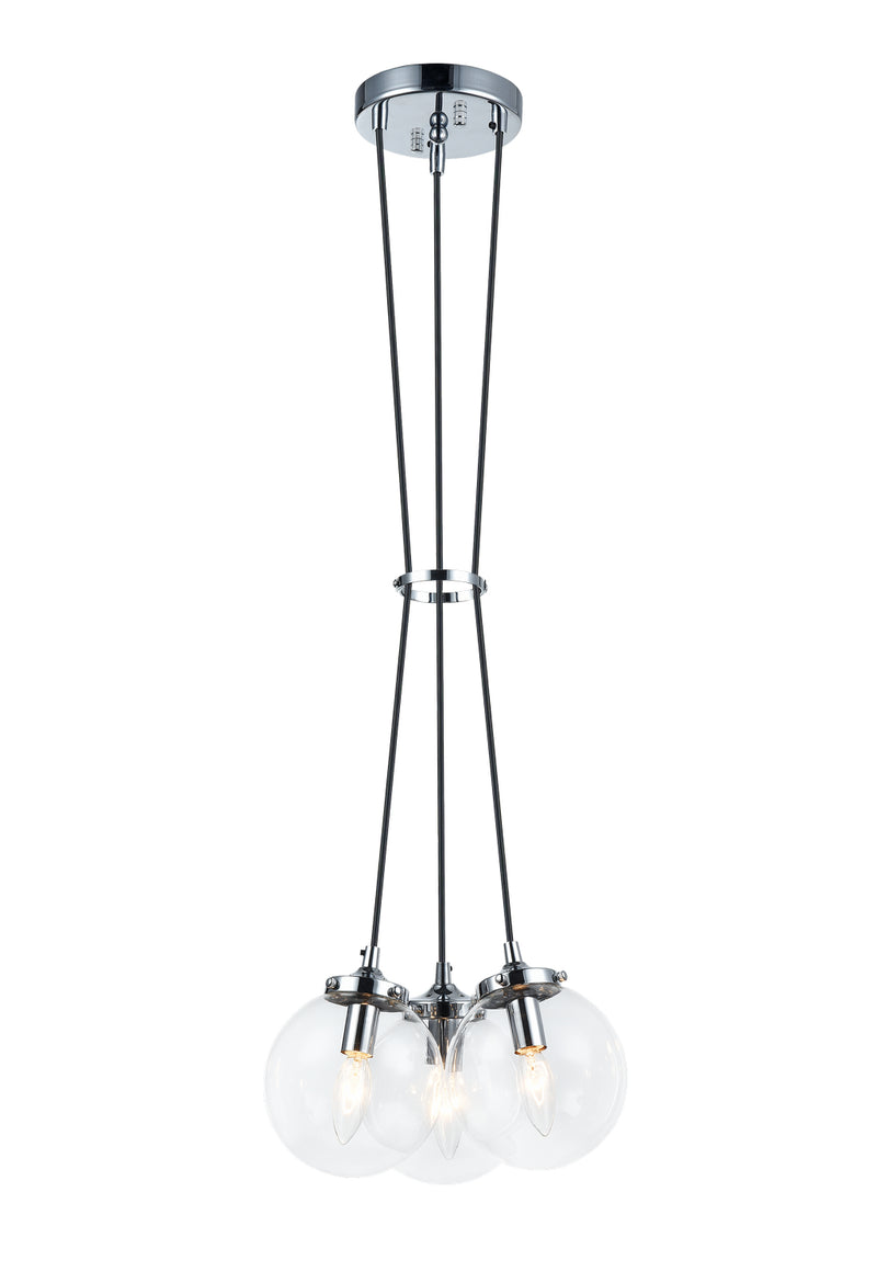 Matteo Lighting C63003CHCL Three Light Pendant, Chrome