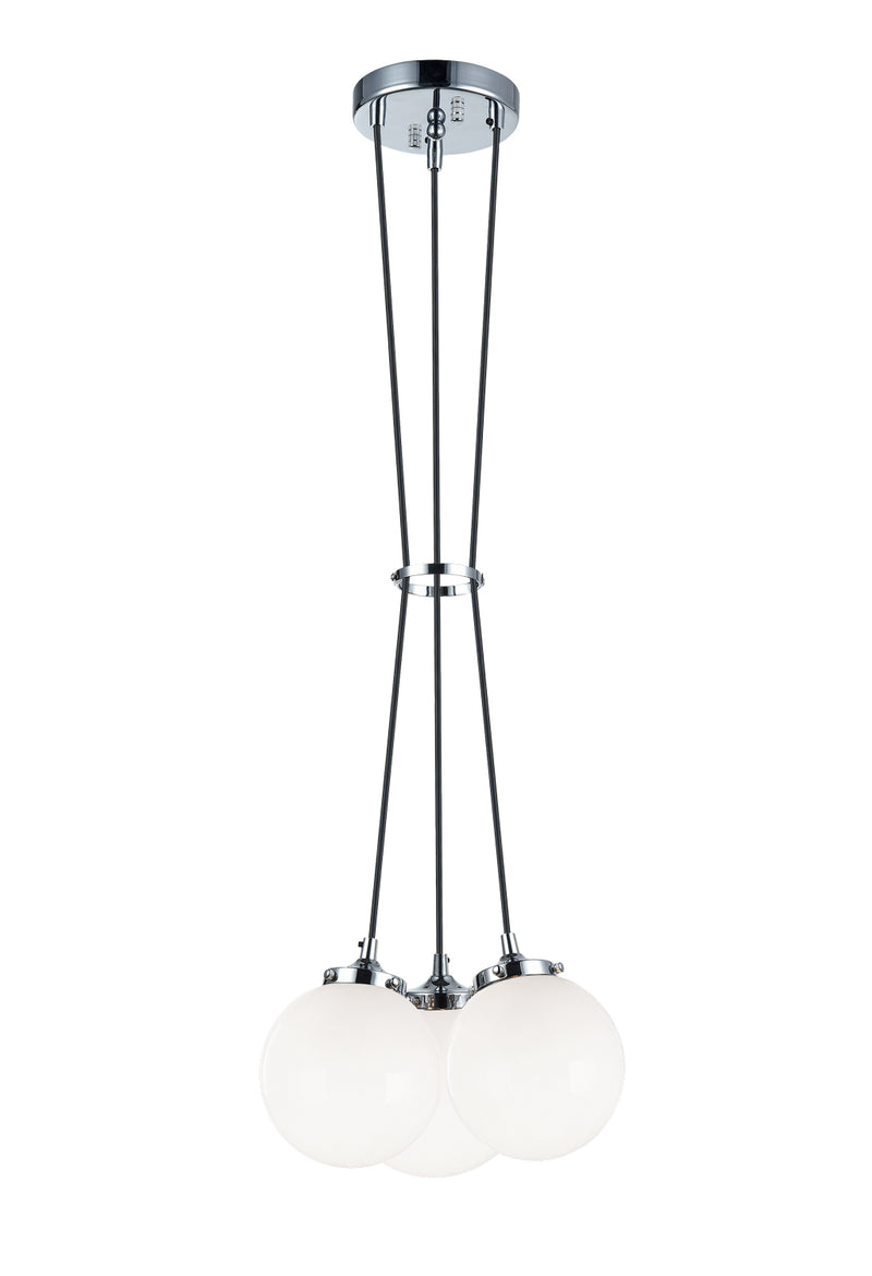 Matteo Lighting C63003CHOP Three Light Pendant, Chrome