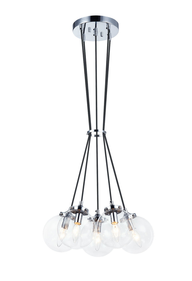 Matteo Lighting C63005CHCL Five Light Chandelier, Chrome