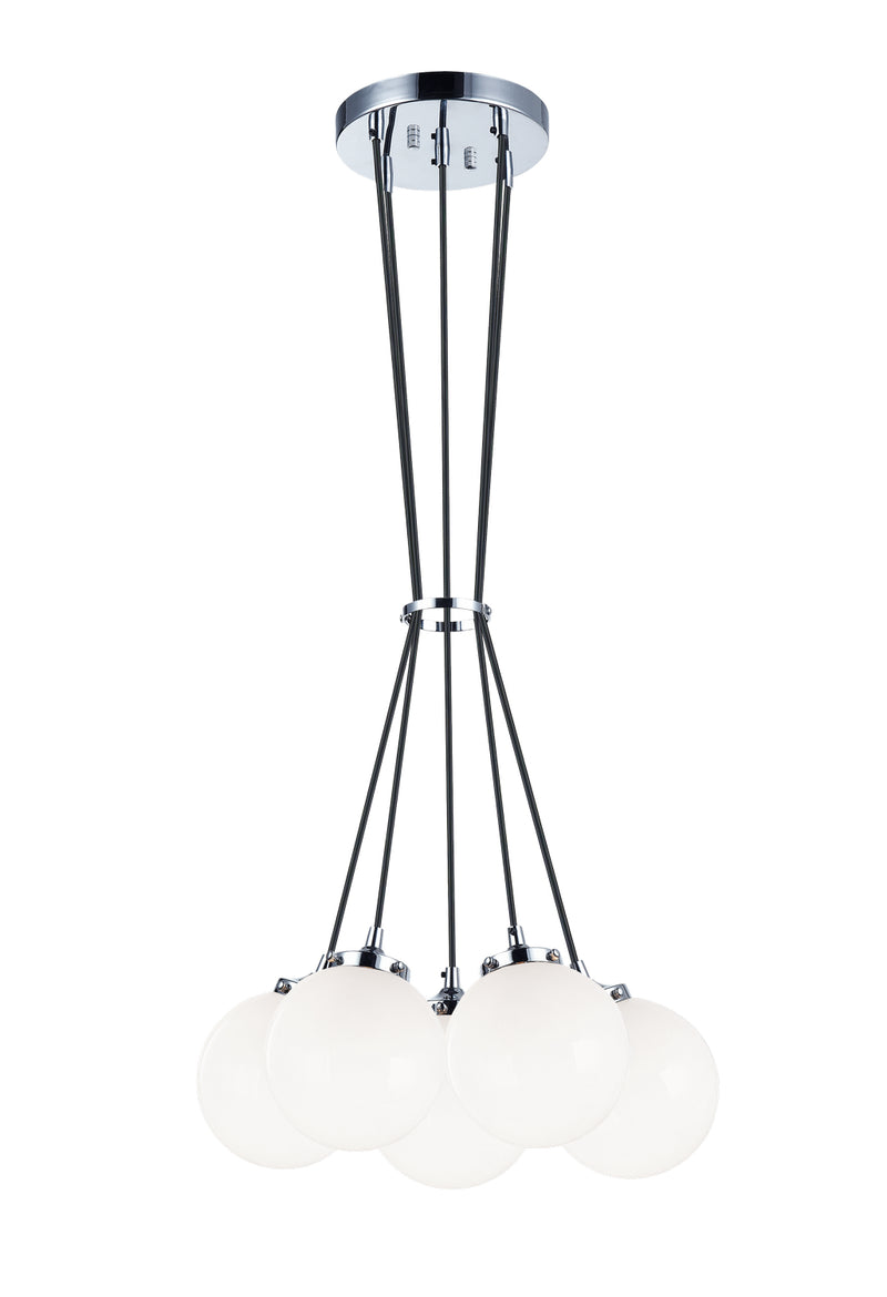 Matteo Lighting C63005CHOP Five Light Chandelier, Chrome