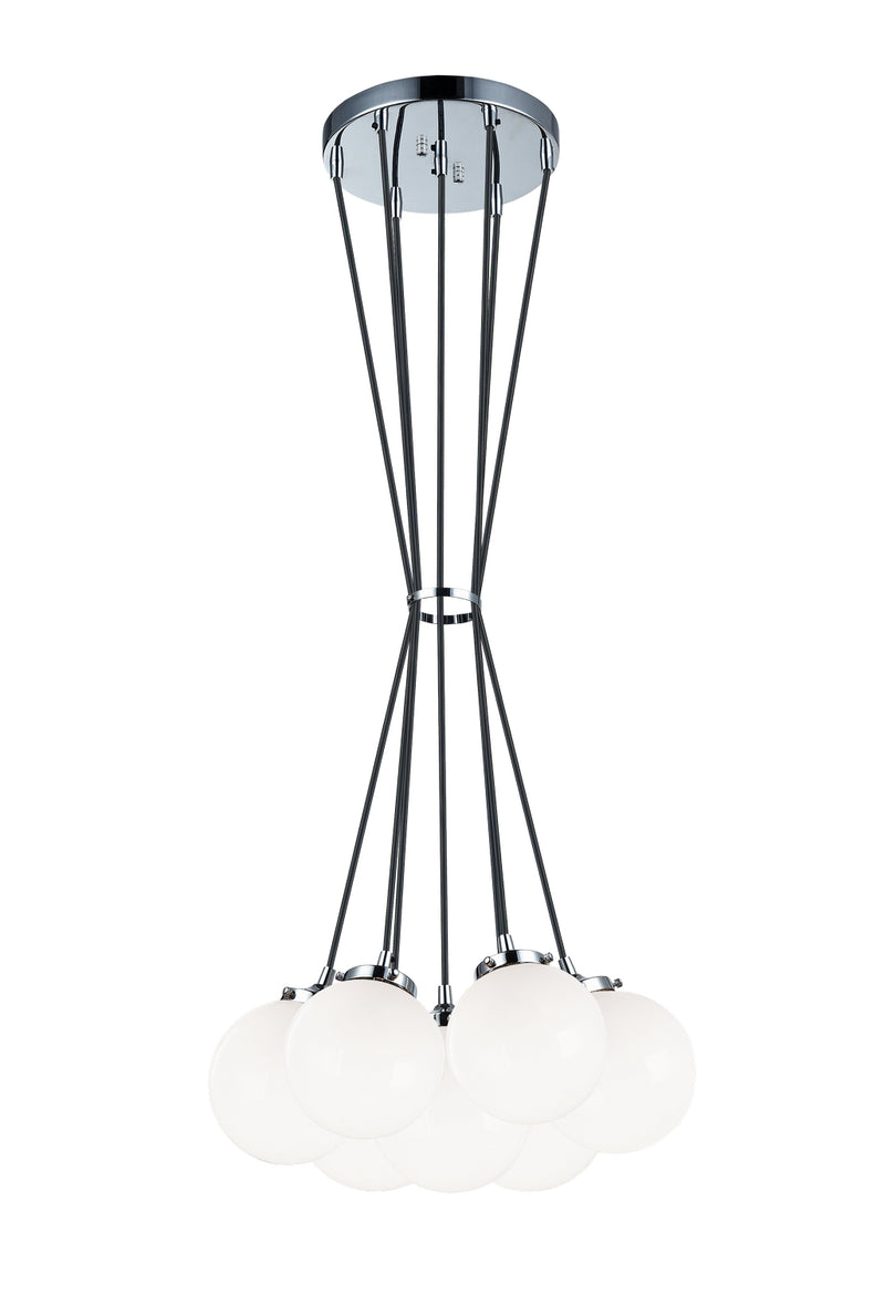 Matteo Lighting C63007CHOP Seven Light Pendant, Chrome