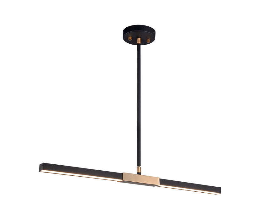 Matteo Lighting C64728MBAG LED Pendant, Matte Black & Aged Gold Brass