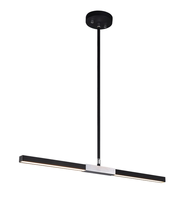 Matteo Lighting C64728MBCH LED Pendant, Matte Black & Chrome