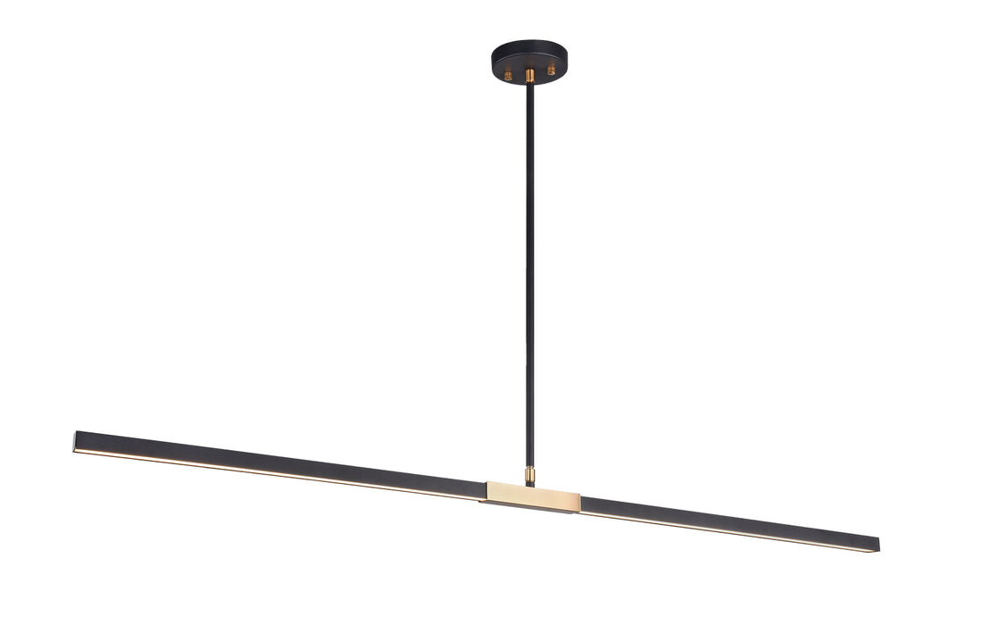Matteo Lighting C64749MBAG LED Pendant, Matte Black & Aged Gold Brass