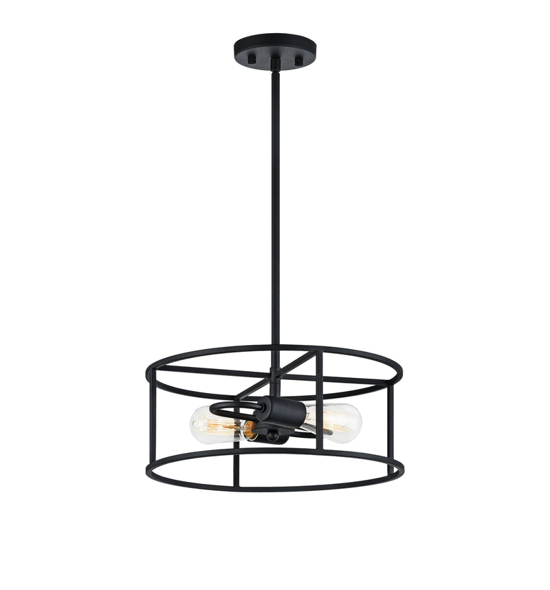 Matteo Lighting C71602RB Two Light Pendant, Rusty Black