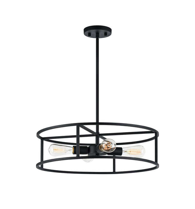Matteo Lighting C71604RB Four Light Pendant, Rusty Black