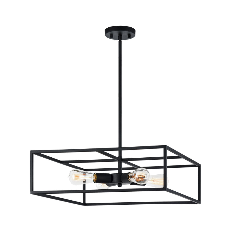Matteo Lighting C71644RB Four Light Pendant, Rusty Black