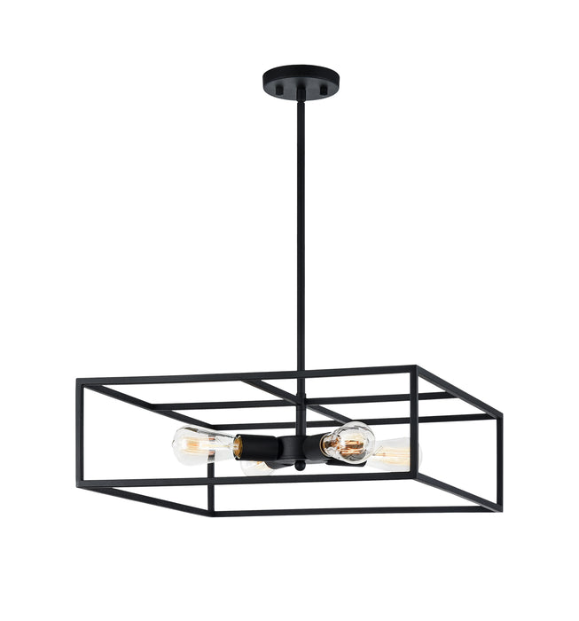 Matteo Lighting C71644RB Four Light Pendant, Rusty Black