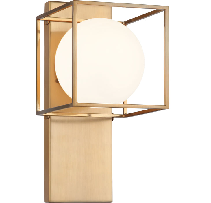 Matteo Lighting S03801AG One Light Wall Sconce, Aged Gold Brass