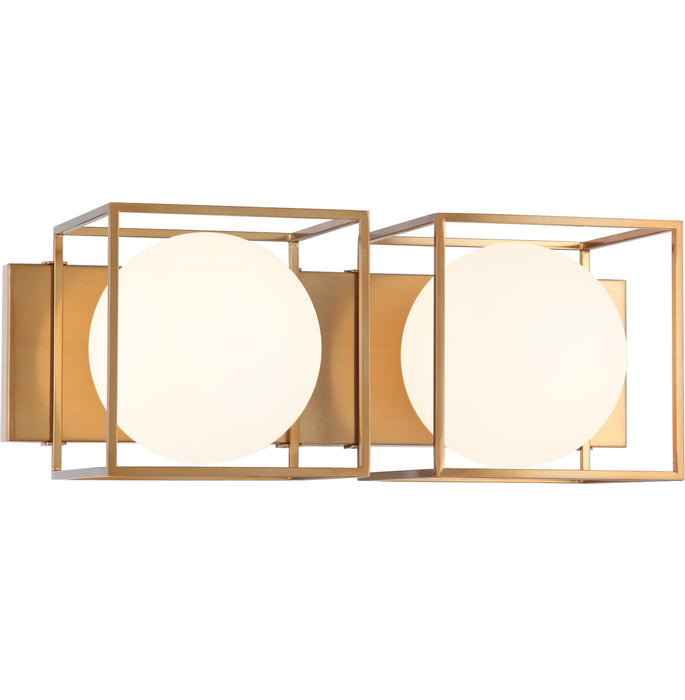 Matteo Lighting S03802AG Two Light Wall Sconce, Aged Gold Brass