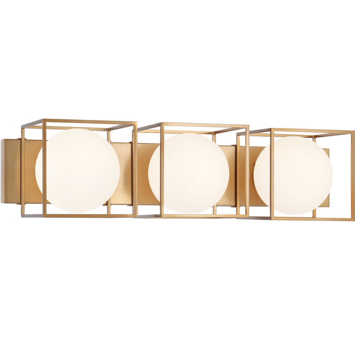 Matteo Lighting S03803AG Three Light Wall Sconce, Aged Gold Brass