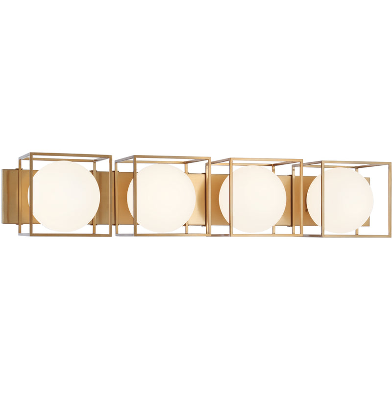 Matteo Lighting S03804AG Four Light Wall Sconce, Aged Gold Brass