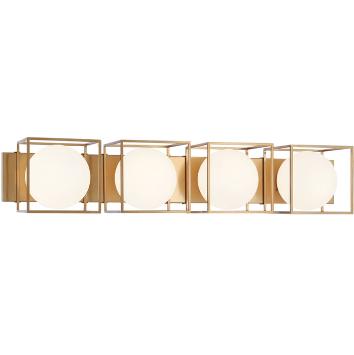 Matteo Lighting S03804AG Four Light Wall Sconce, Aged Gold Brass