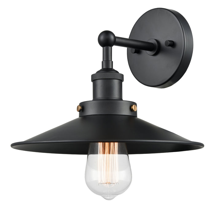 Matteo Lighting W46111BKBK One Light Wall Sconce, Black