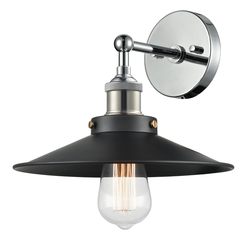 Matteo Lighting W46111CHBK One Light Wall Sconce, Chrome
