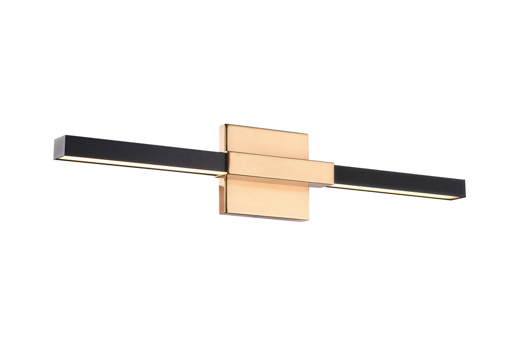 Matteo Lighting W64721MBAG LED Wall Sconce, Matte Black & Aged Gold Brass